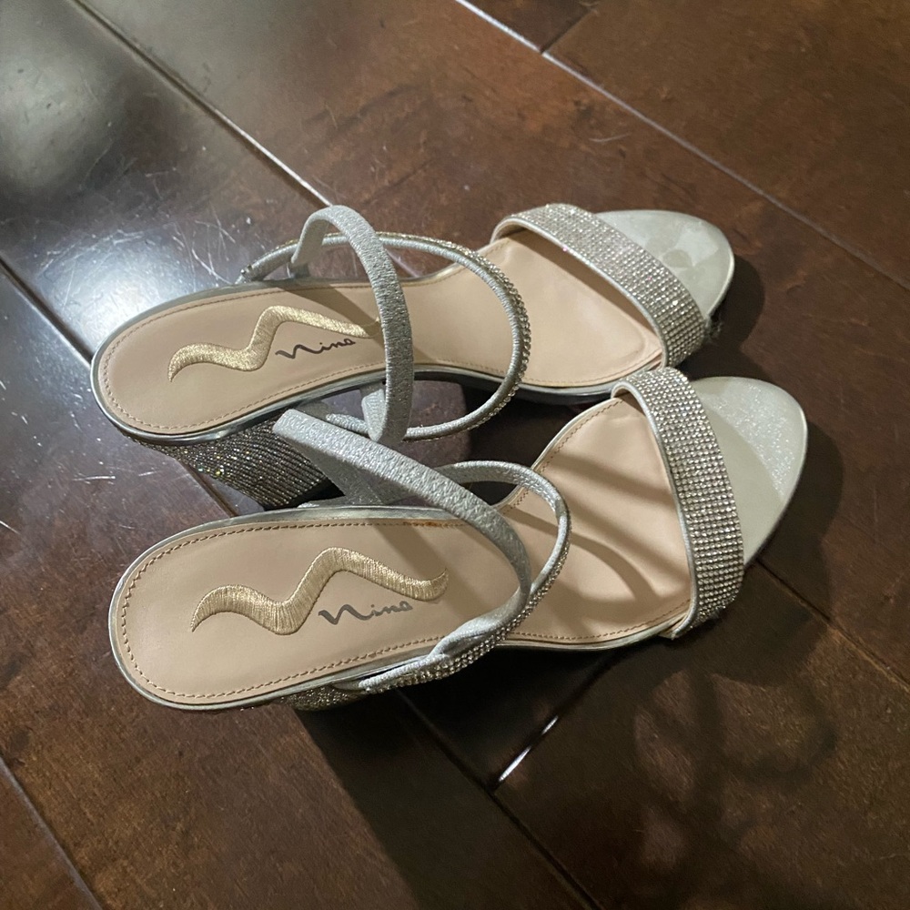 Nina rhinestone Silver heels